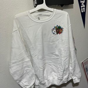 Large size white line friends sweatshirt